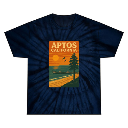 Aptos California Sunset Unisex Tie Dye - 100% Cotton T-Shirt