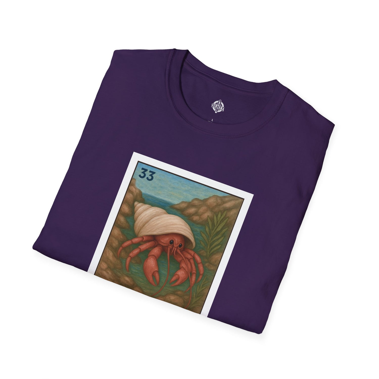Hermit Crab Lotería Unisex - Soft Style U.S. Cotton T-Shirt (El Cangrejo Ermitaño)