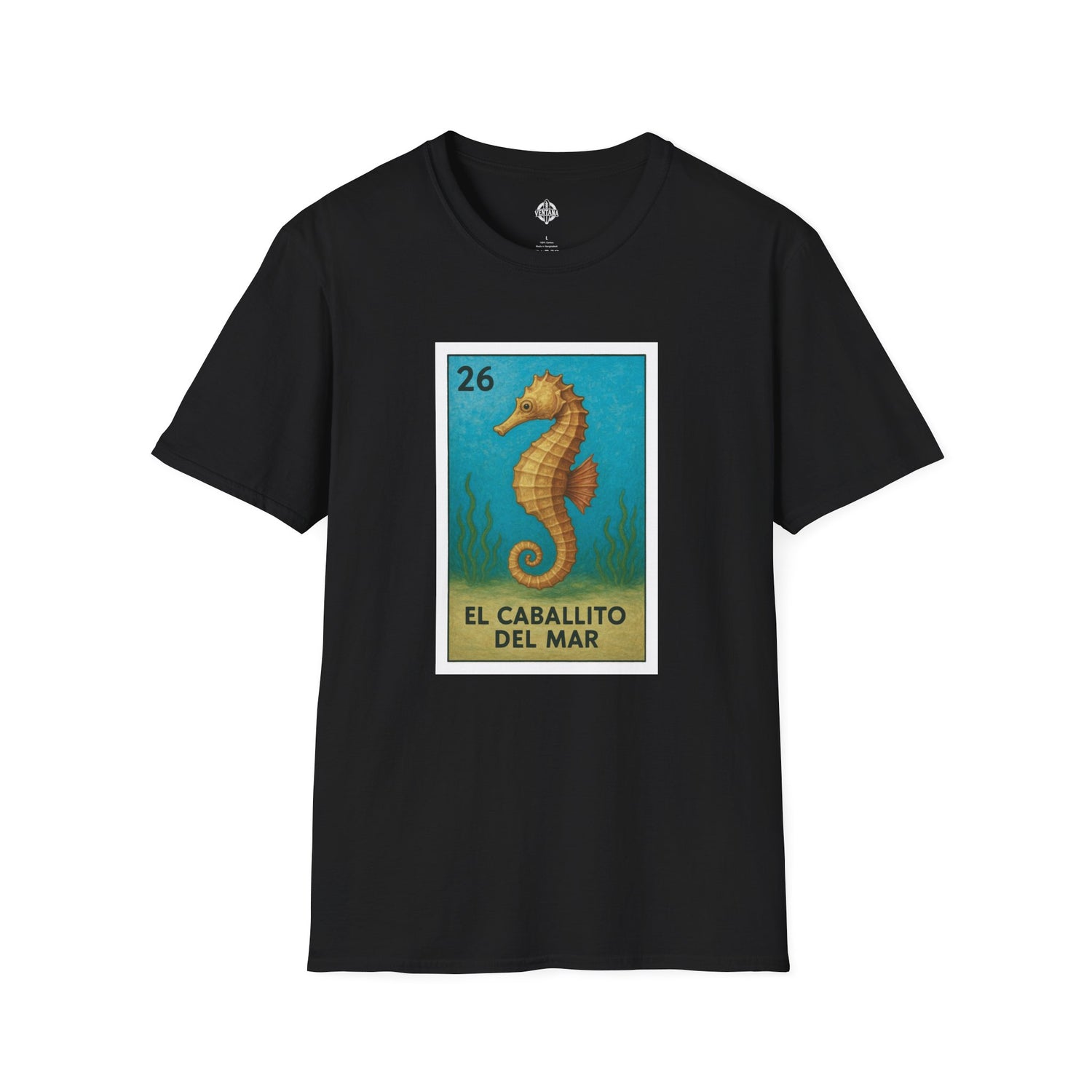 Seahorse Lotería Unisex - Soft Style U.S. Cotton T-Shirt (El Caballito del Mar)