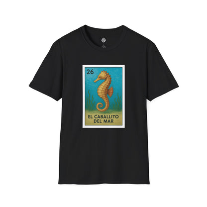 Seahorse Lotería Unisex - Soft Style U.S. Cotton T-Shirt (El Caballito del Mar)