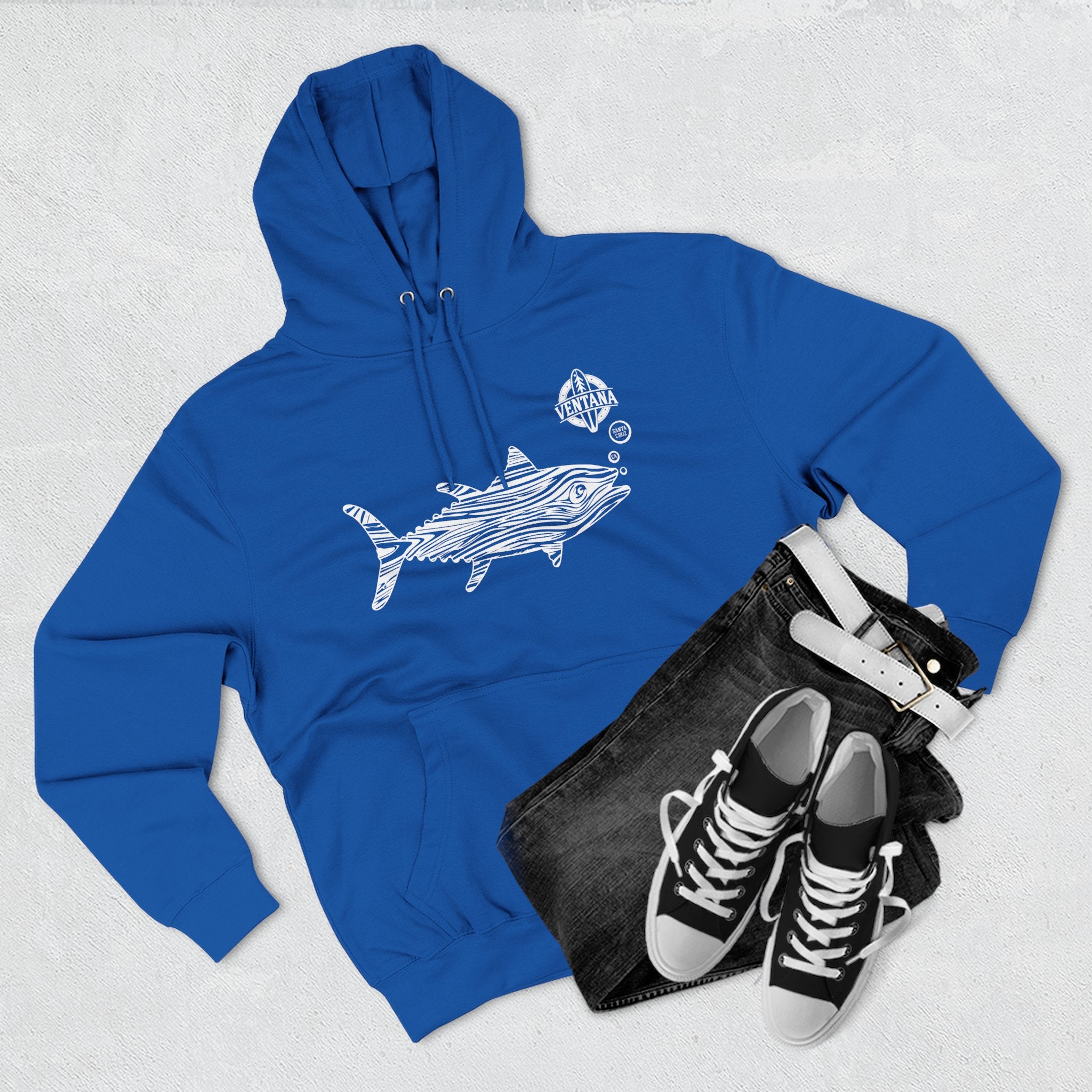 Ventana Wooden Tuna Unisex - Pull-Over Cotton Blend Fleece Hoodie