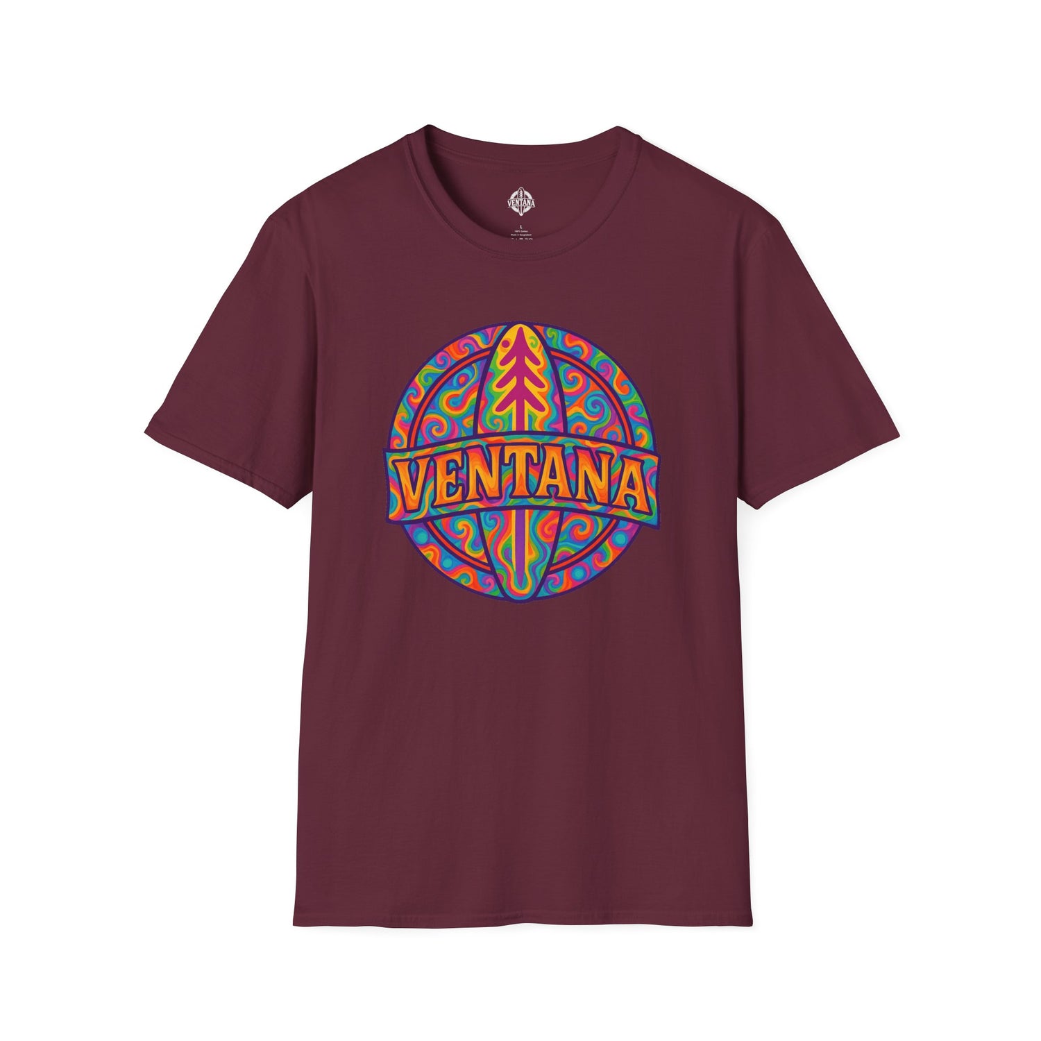 Ventana Psychedelic Treefish Logo - Soft Style U.S. Cotton T-Shirt