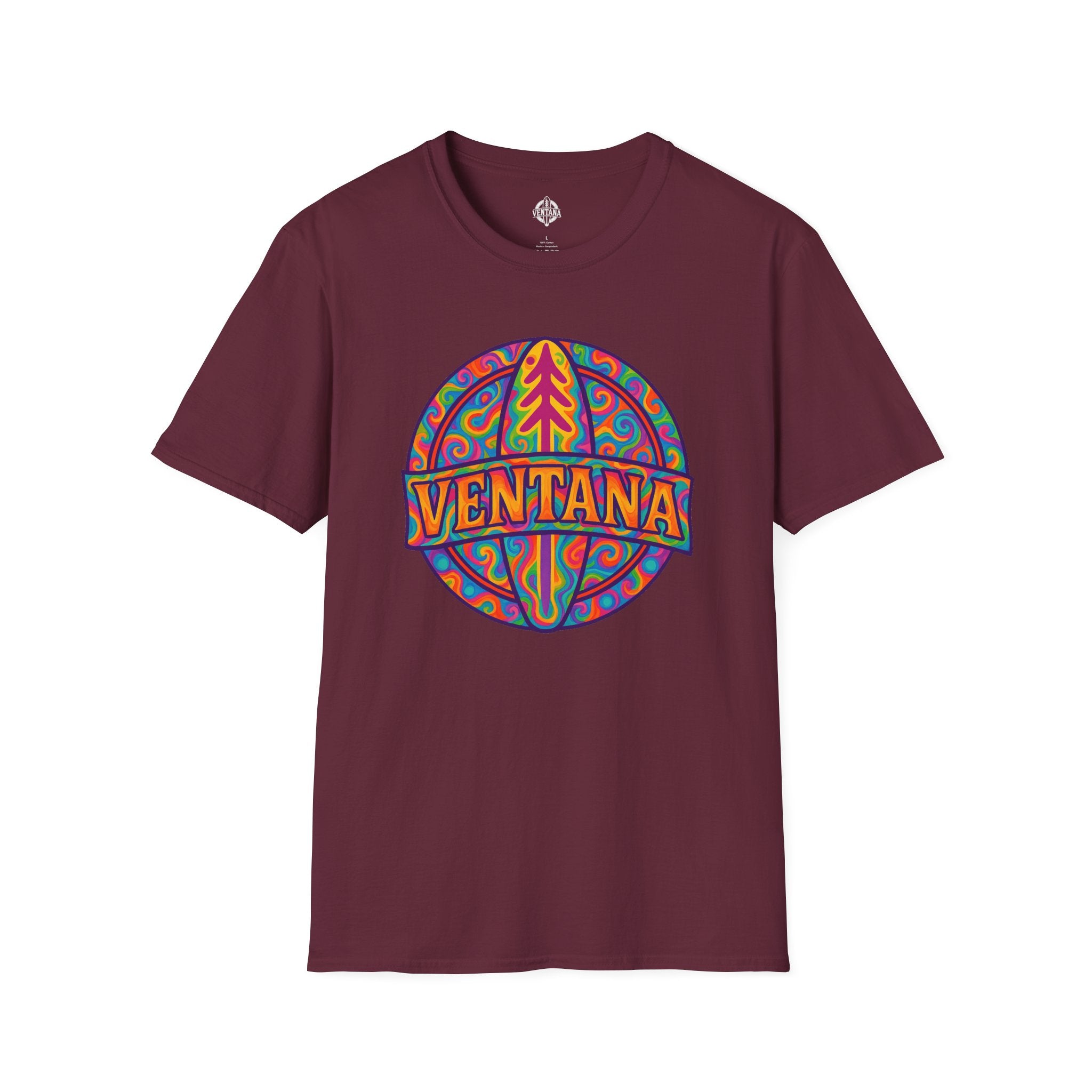 Ventana Psychedelic Treefish Logo - Soft Style U.S. Cotton T-Shirt