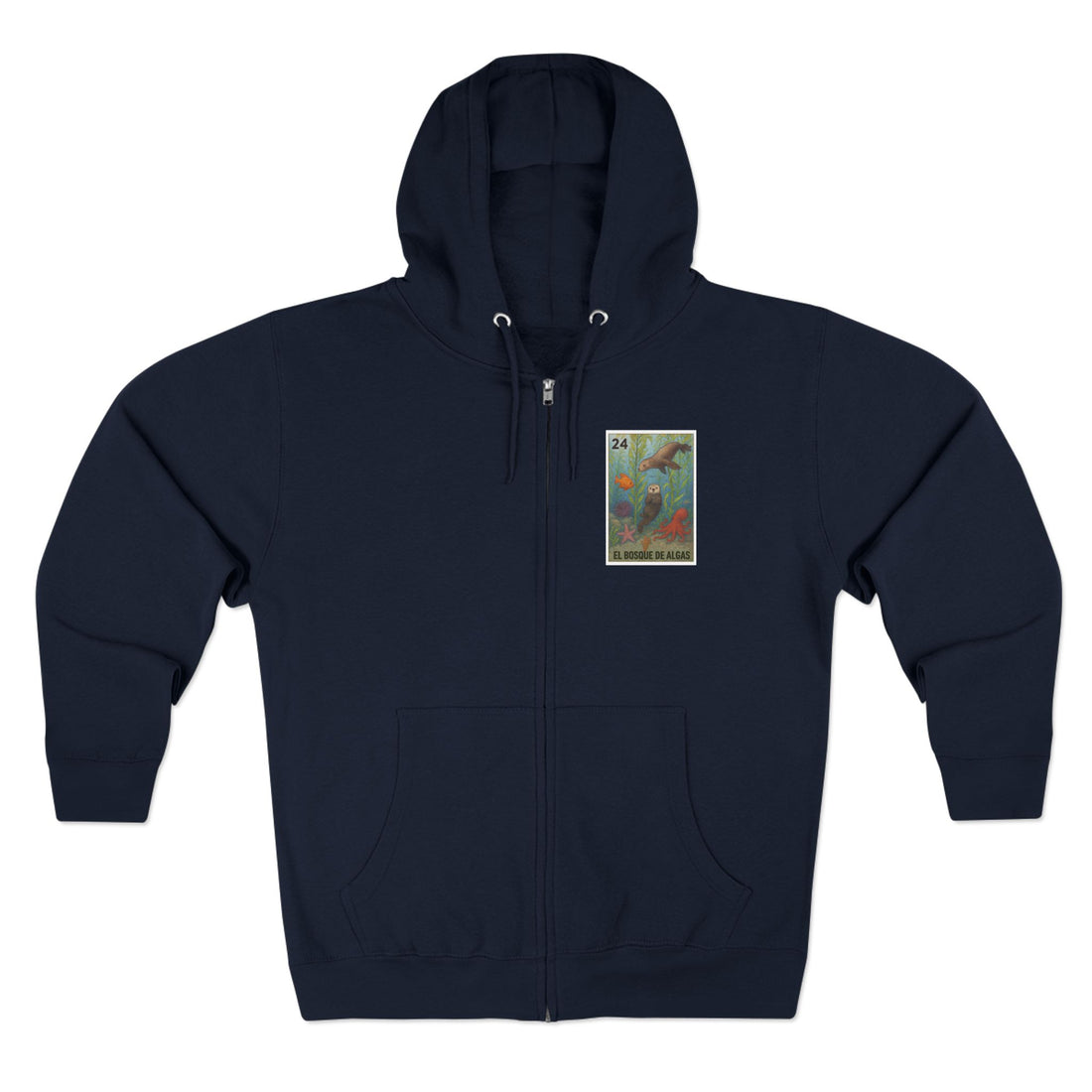 Kelp Forest Lotería Unisex - Zip Cotton Blend Fleece Hoodie (El Bosque de Algas)