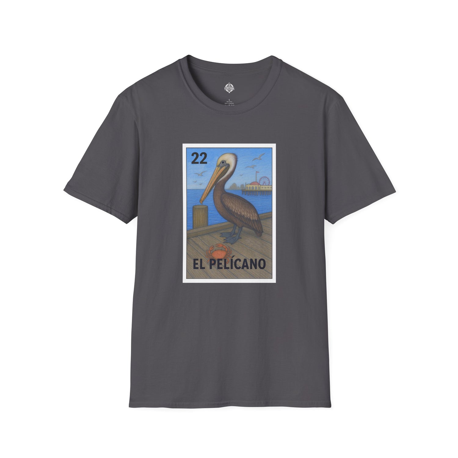 Pelican Lotería Unisex - Soft Style U.S. Cotton T-Shirt (El Pelícano)