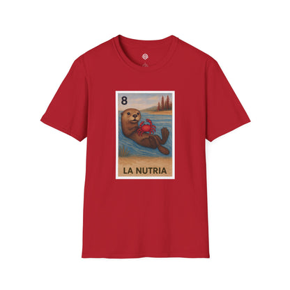 Sea Otter Lotería Unisex - Soft Style U.S. Cotton T-Shirt (La Nutria)