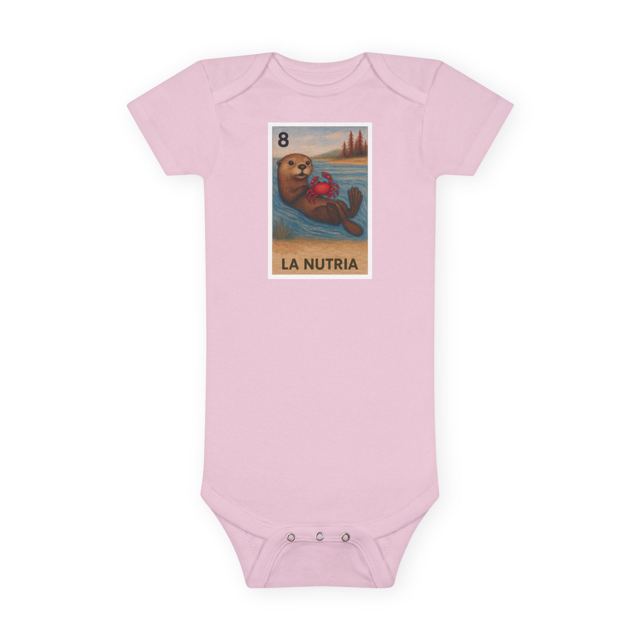 Sea Otter Lotería - Baby Short Sleeve 100% Cotton Onesie (La Nutria)