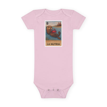 Sea Otter Lotería - Baby Short Sleeve 100% Cotton Onesie (La Nutria)