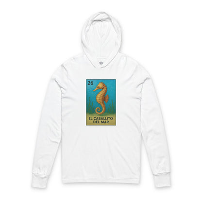 Seahorse Lotería Unisex - Cotton Hooded Long Sleeve Hooded T-Shirt (El Caballito del Mar)