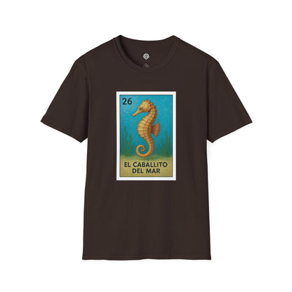 Seahorse Lotería Unisex - Soft Style U.S. Cotton T-Shirt (El Caballito del Mar)