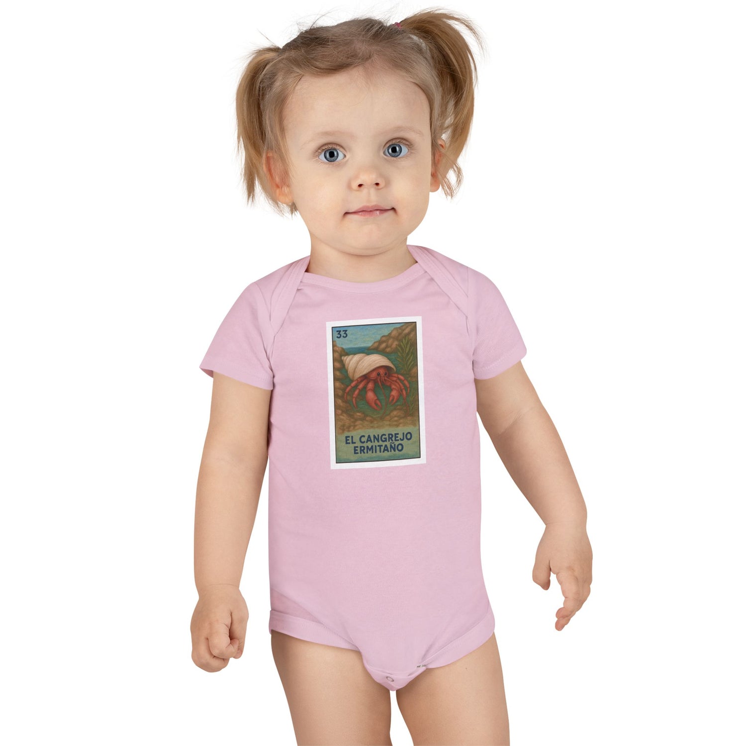 Hermit Crab Lotería - Baby Short Sleeve 100% Cotton Onesie (El Cangrejo Ermitaño)