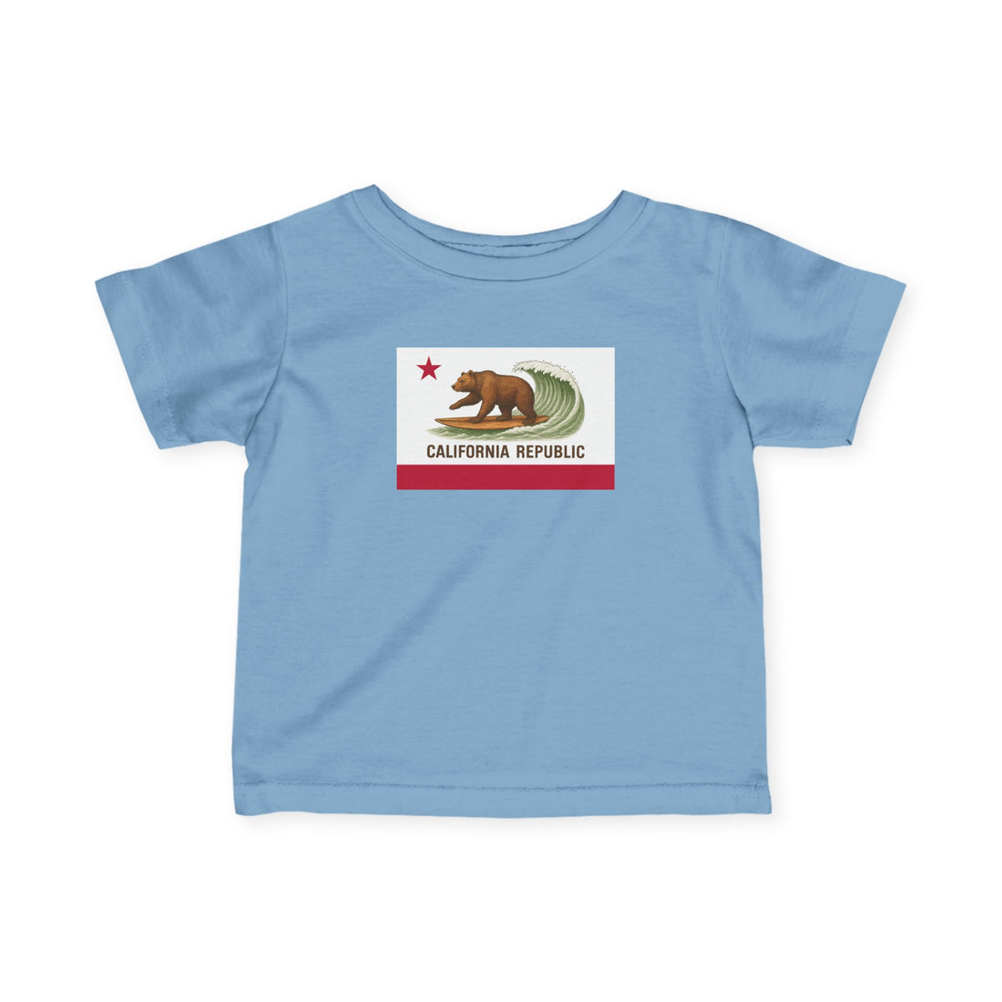 California Surfing Bear Flag - Infant 100% Cotton T-Shirt