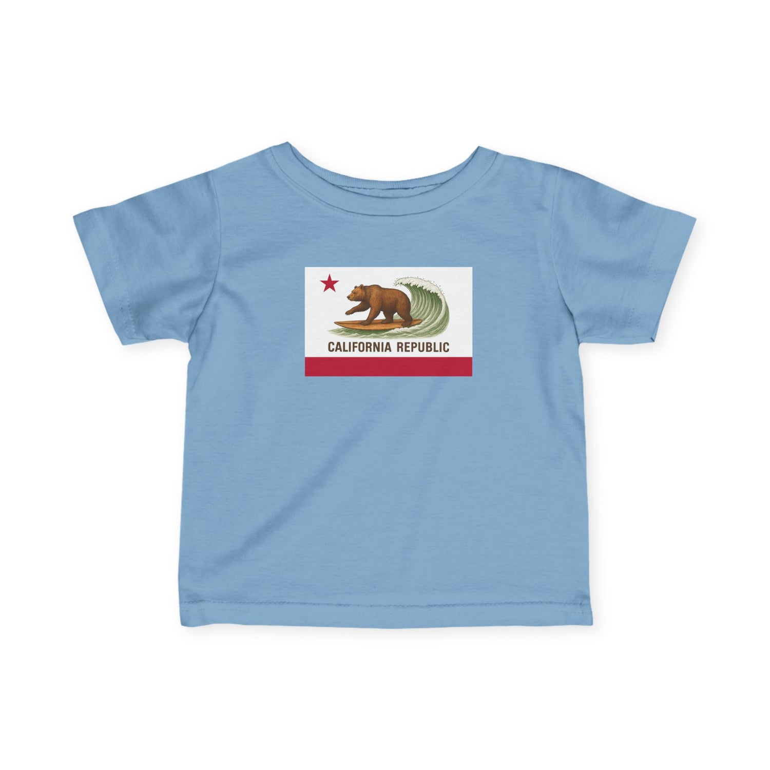 California Surfing Bear Flag - Infant 100% Cotton T-Shirt