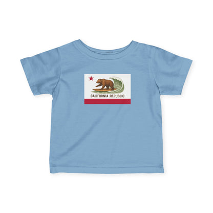 California Surfing Bear Flag - Infant 100% Cotton T-Shirt