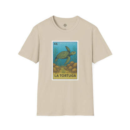 Turtle Lotería Unisex - Soft Style U.S. Cotton T-Shirt (La Tortuga)