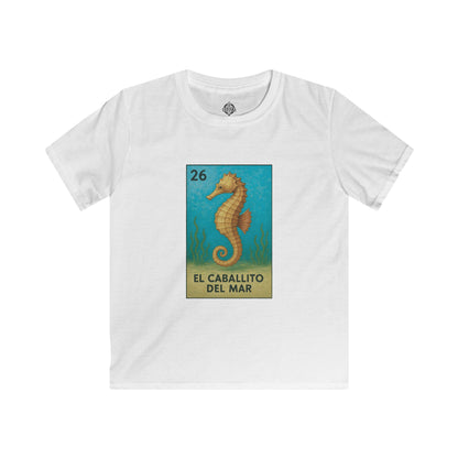 Seahorse Lotería Kids - Soft Style U.S. Cotton T-Shirt (El Caballito del Mar)