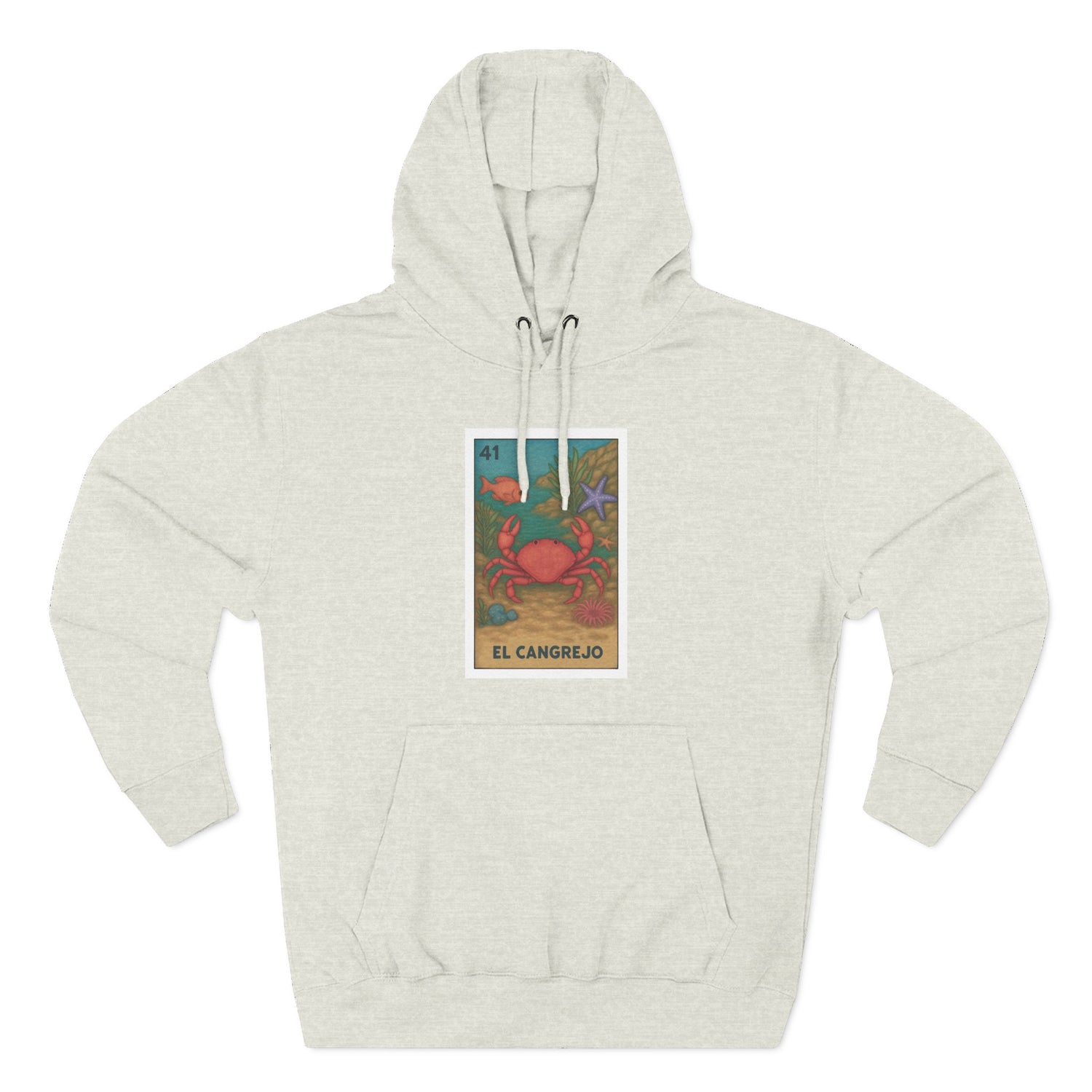 Crab Lotería Unisex - Pull-Over Cotton Blend Fleece Hoodie (El Cangrejo)