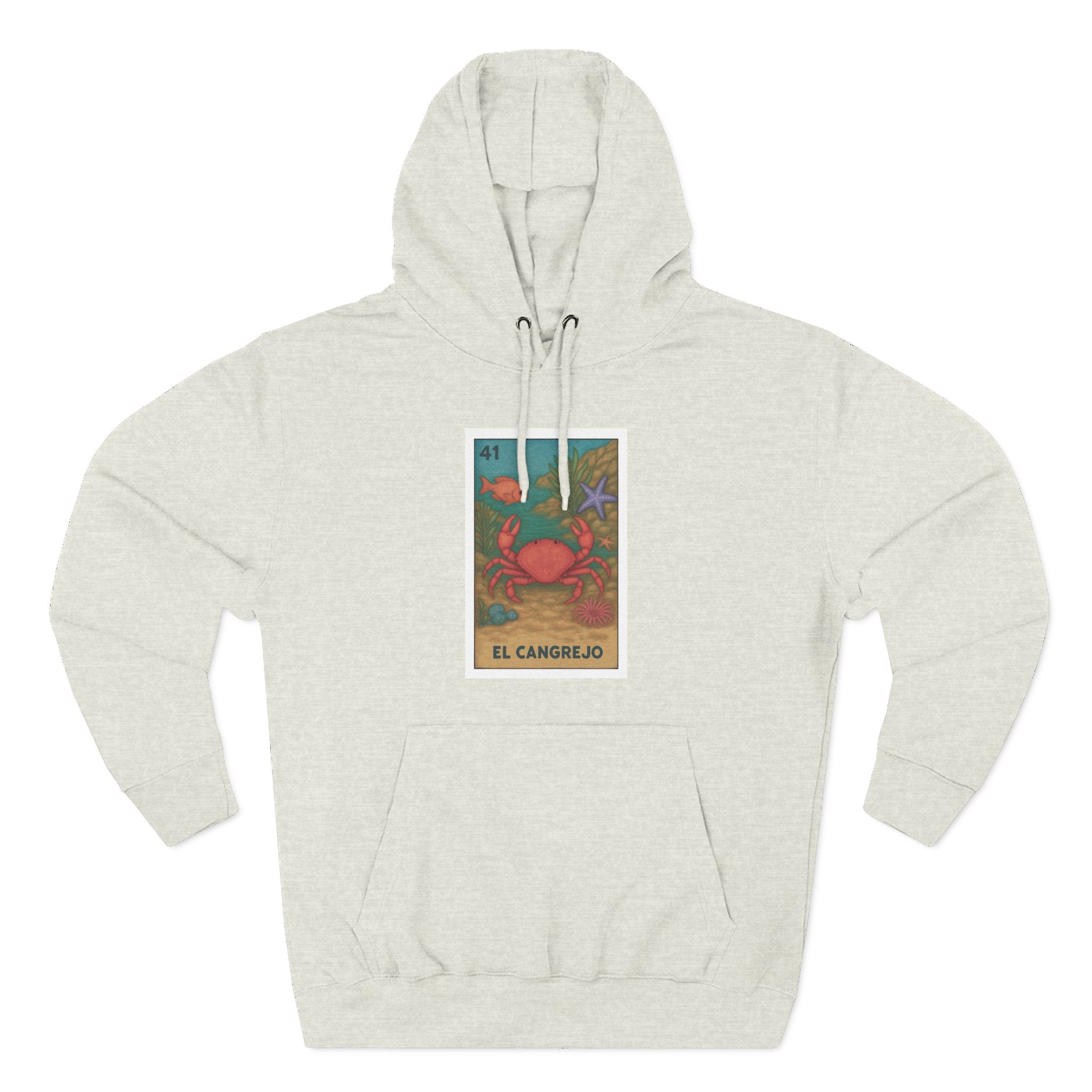 Crab Lotería Unisex - Pull-Over Cotton Blend Fleece Hoodie (El Cangrejo)