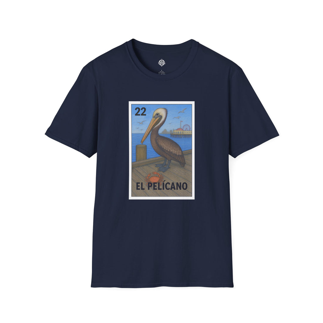 Pelican Lotería Unisex - Soft Style U.S. Cotton T-Shirt (El Pelícano)