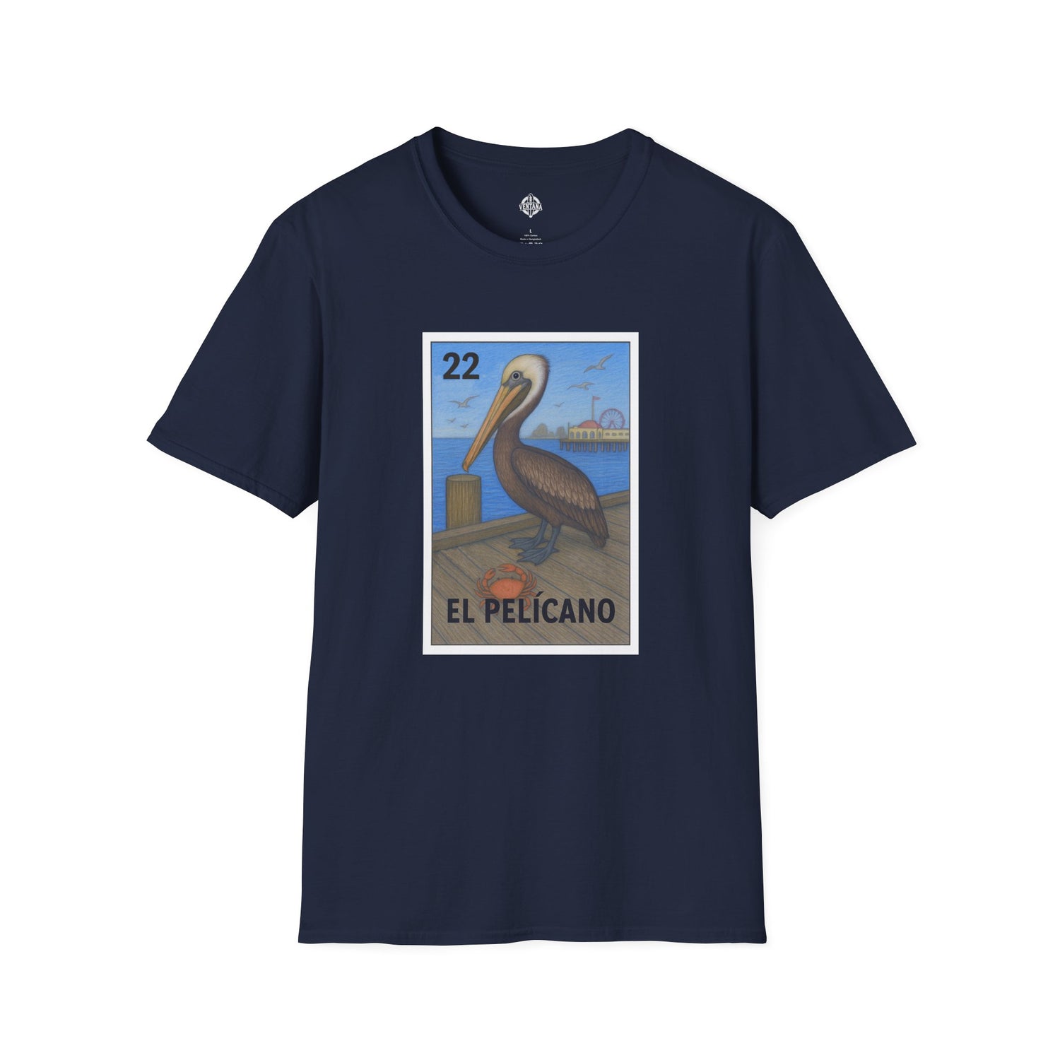 Pelican Lotería Unisex - Soft Style U.S. Cotton T-Shirt (El Pelícano)