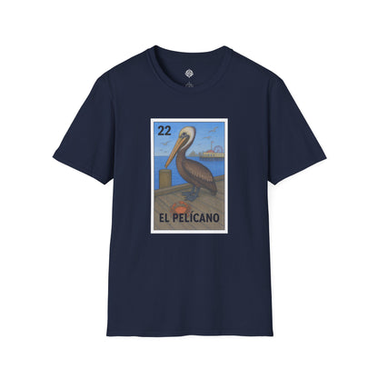 Pelican Lotería Unisex - Soft Style U.S. Cotton T-Shirt (El Pelícano)