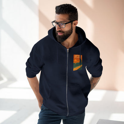 Aptos California Sunset Unisex - Zip Cotton Blend Fleece Hoodie