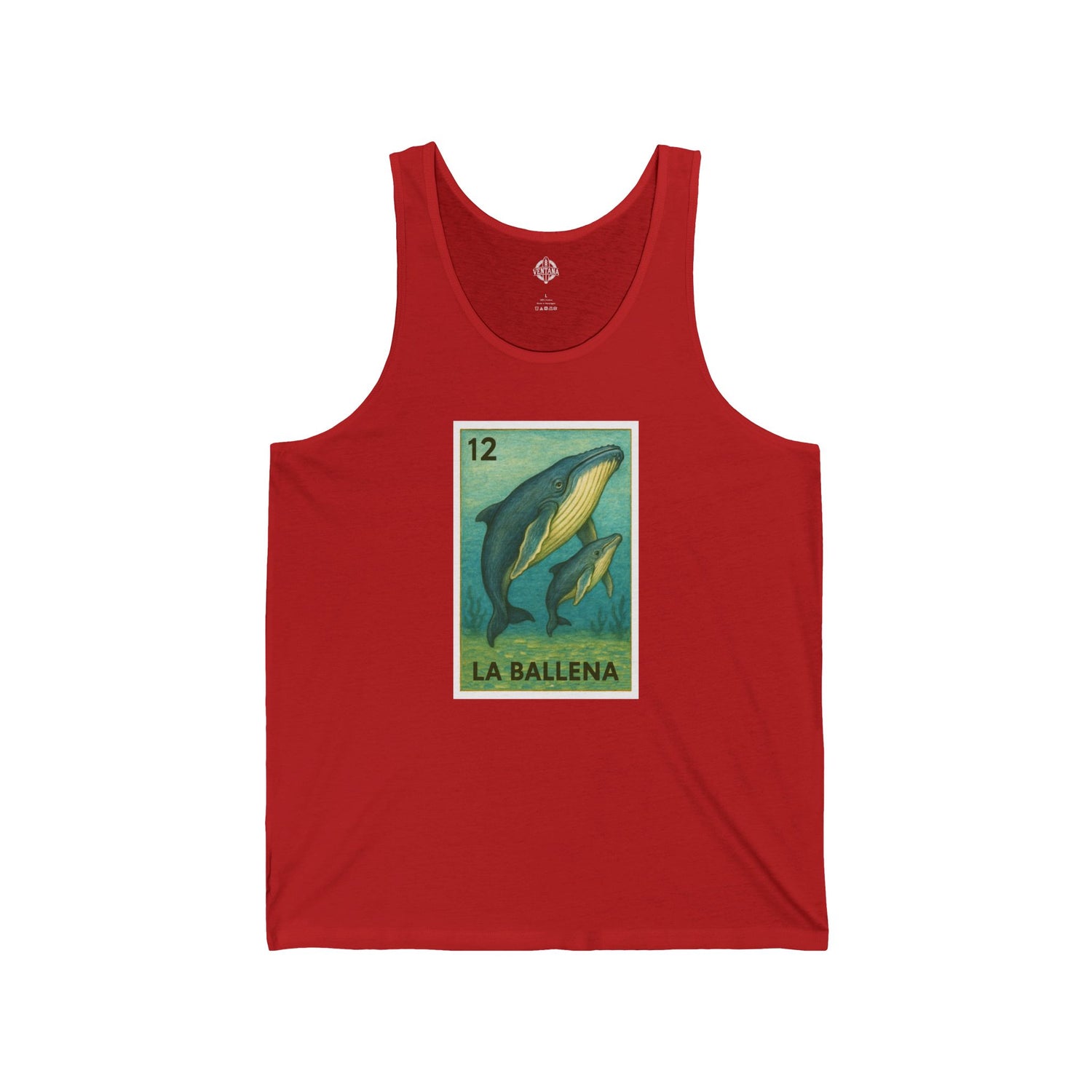 Whale Lotería - Cotton Jersey Tank Top Unisex (La Ballena)