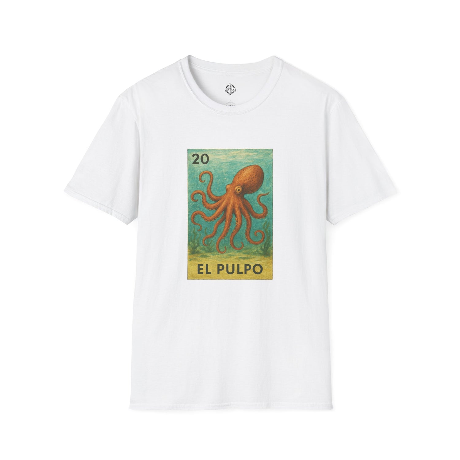Octopus Lotería Unisex - Soft Style U.S. Cotton T-Shirt (El Pulpo)