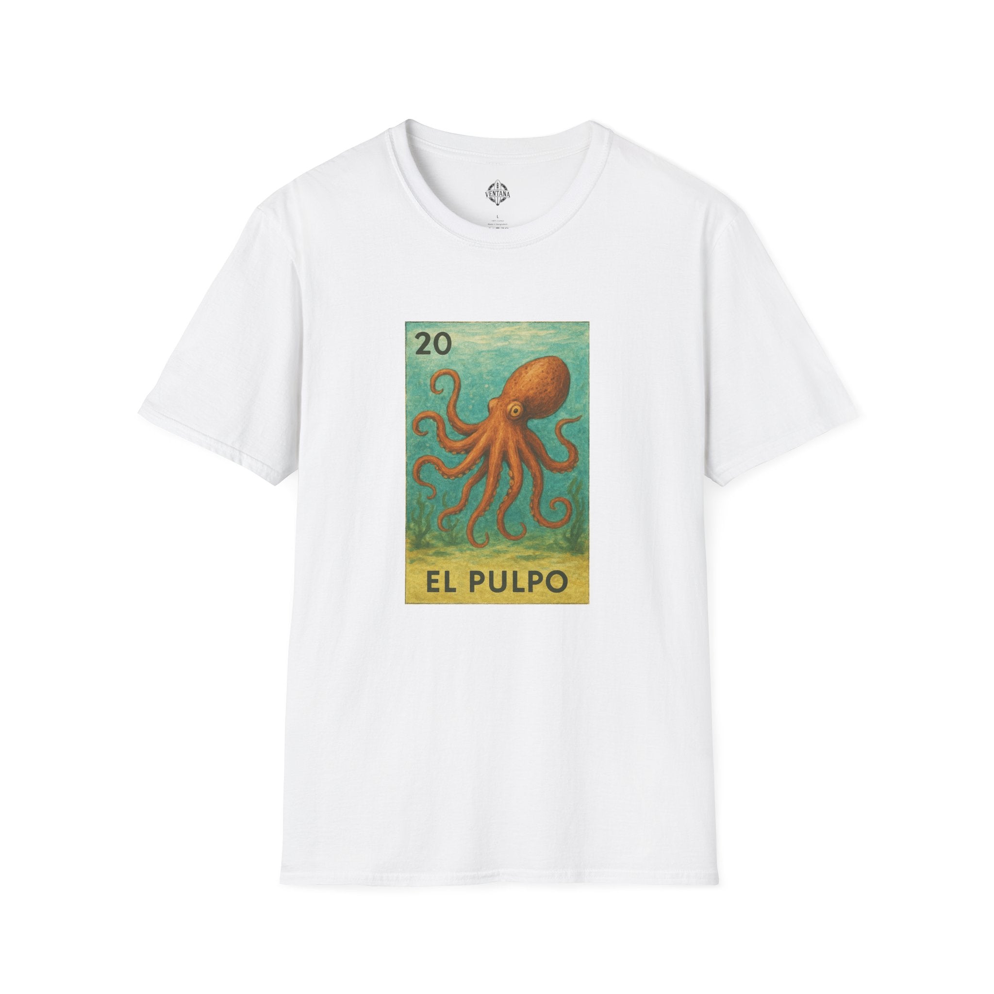 Octopus Lotería Unisex - Soft Style U.S. Cotton T-Shirt (El Pulpo)