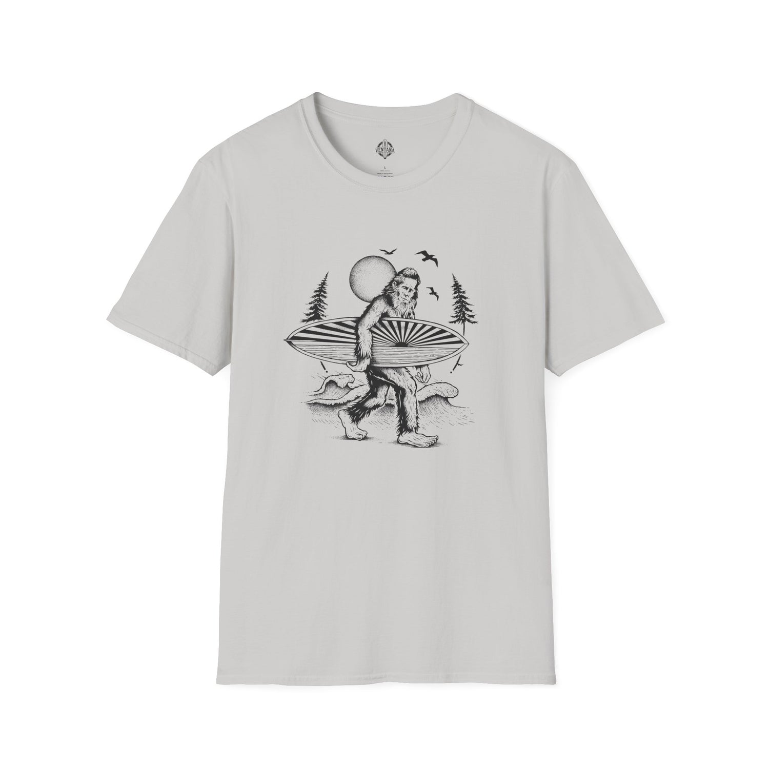 Ventana Surfsquatch by Thiago Bianchini Unisex - Soft Style U.S. Cotton T-Shirt