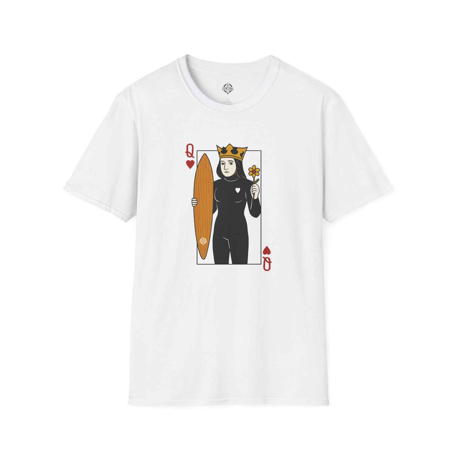 Queen of Hearts Surfer Unisex - U.S. Cotton T-Shirt