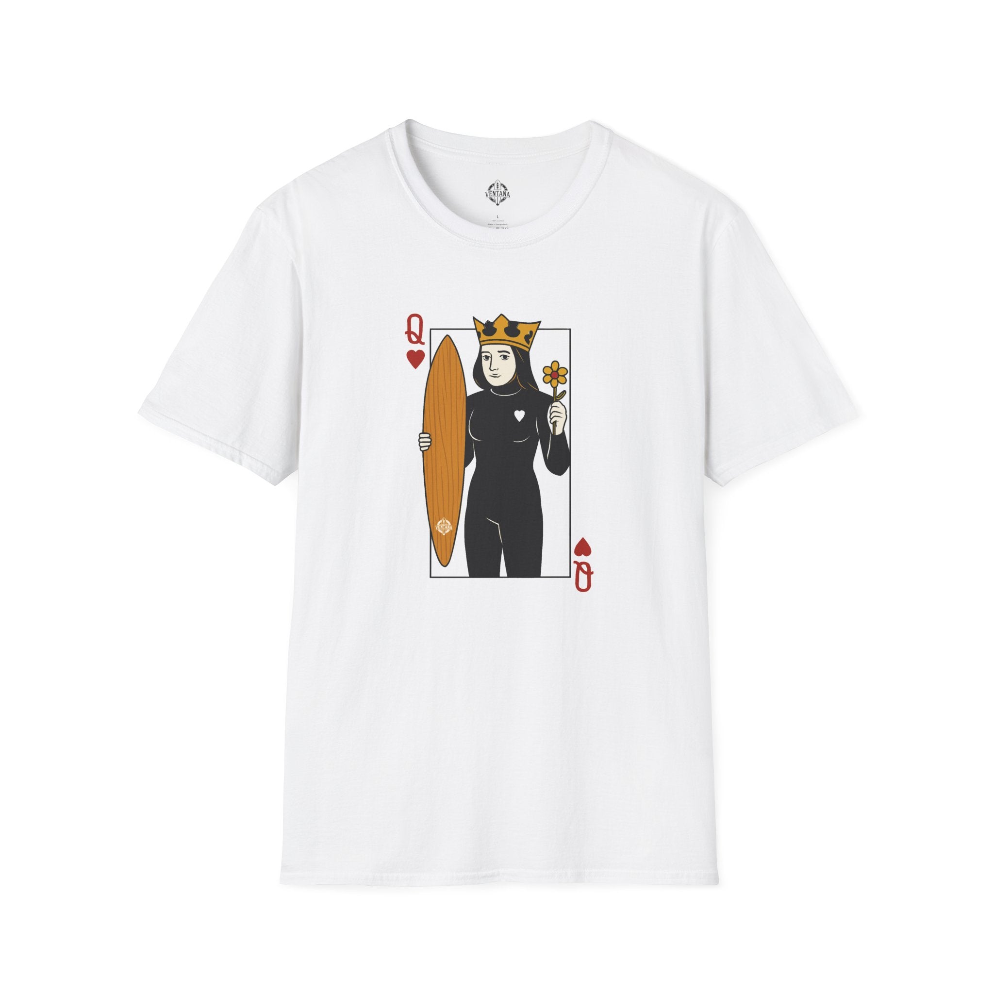 Queen of Hearts Surfer Unisex - U.S. Cotton T-Shirt