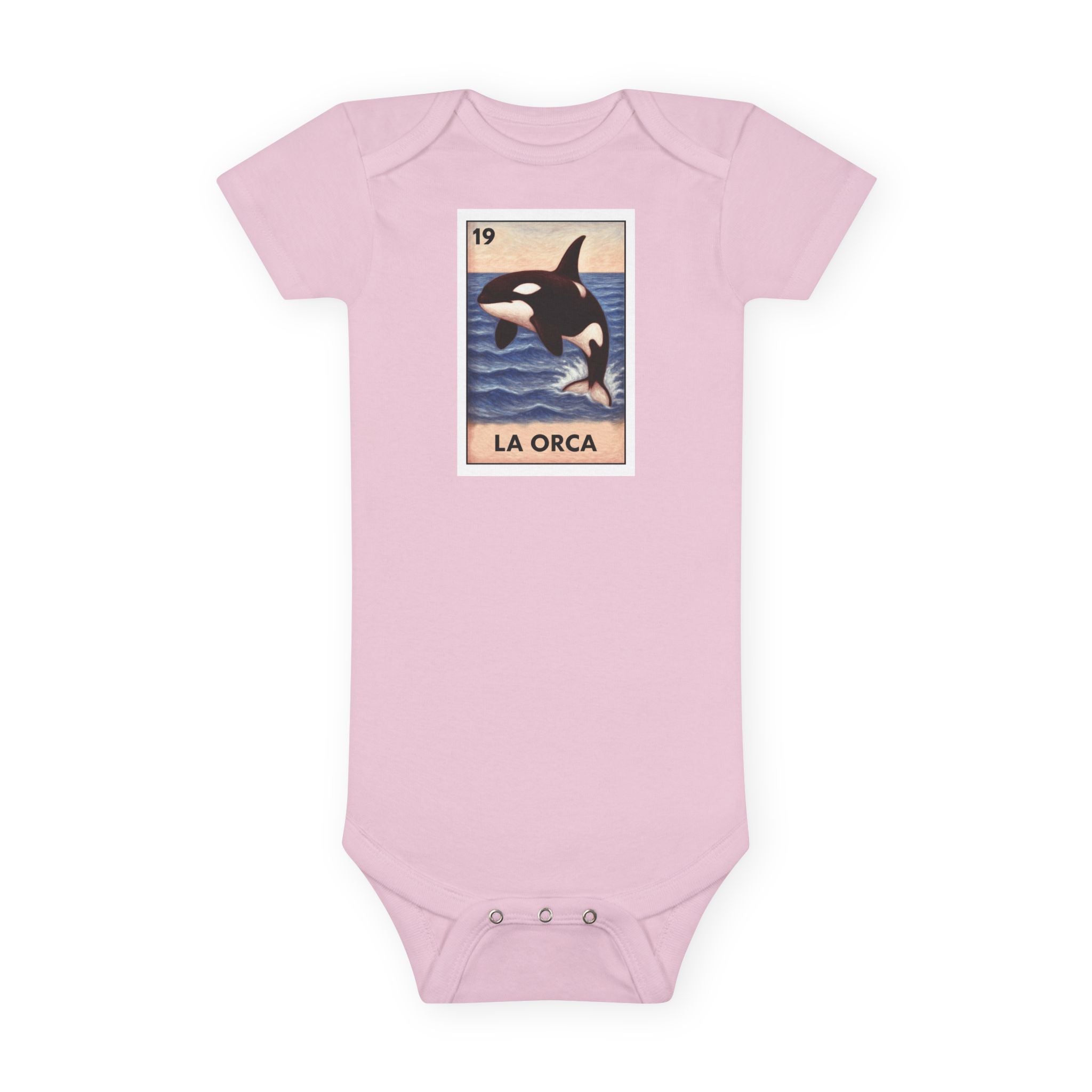 Orca Lotería - Baby Short Sleeve 100% Cotton Onesie (La Orca)