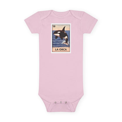 Orca Lotería - Baby Short Sleeve 100% Cotton Onesie (La Orca)