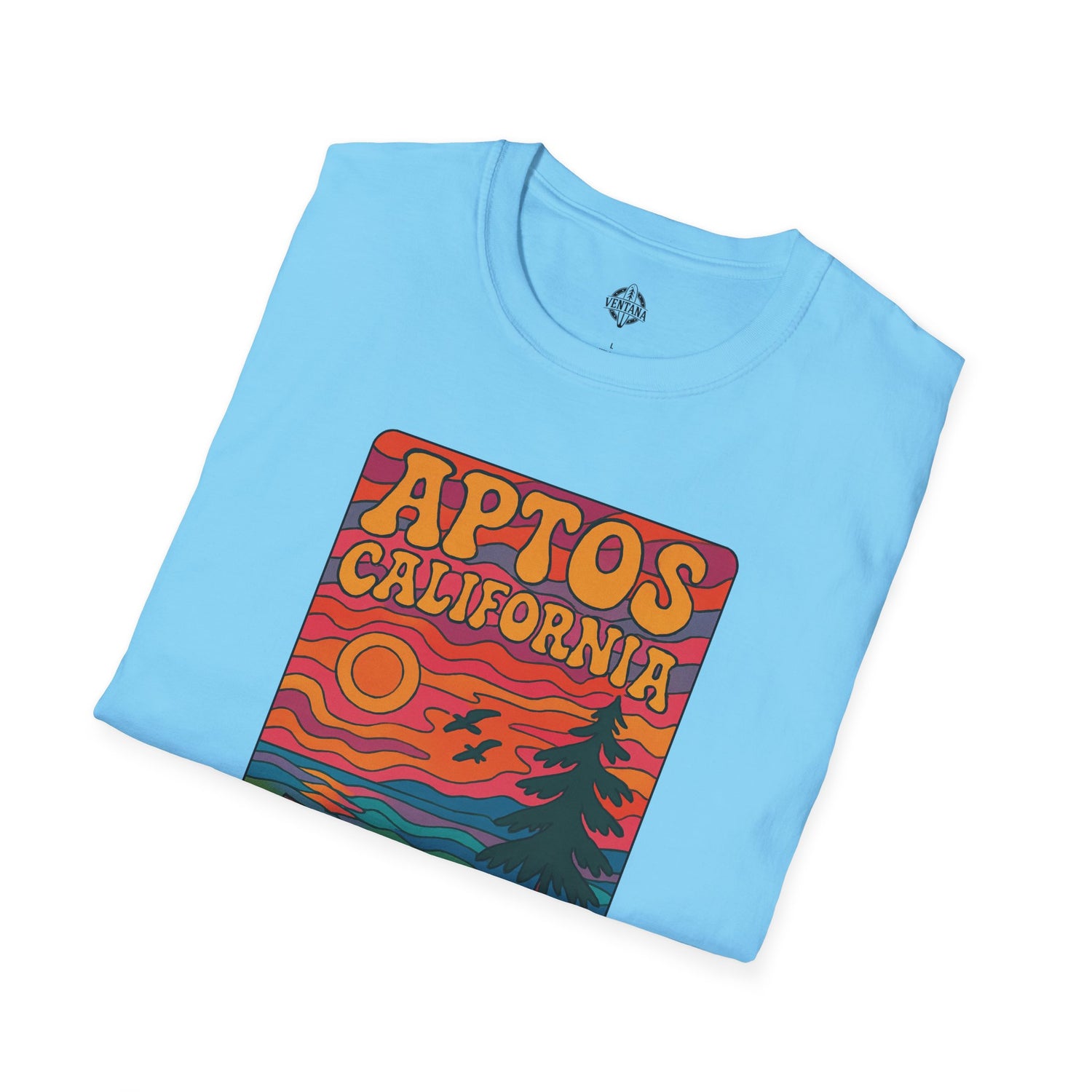 Aptos California Psychedelic Unisex - U.S. Cotton T-Shirt