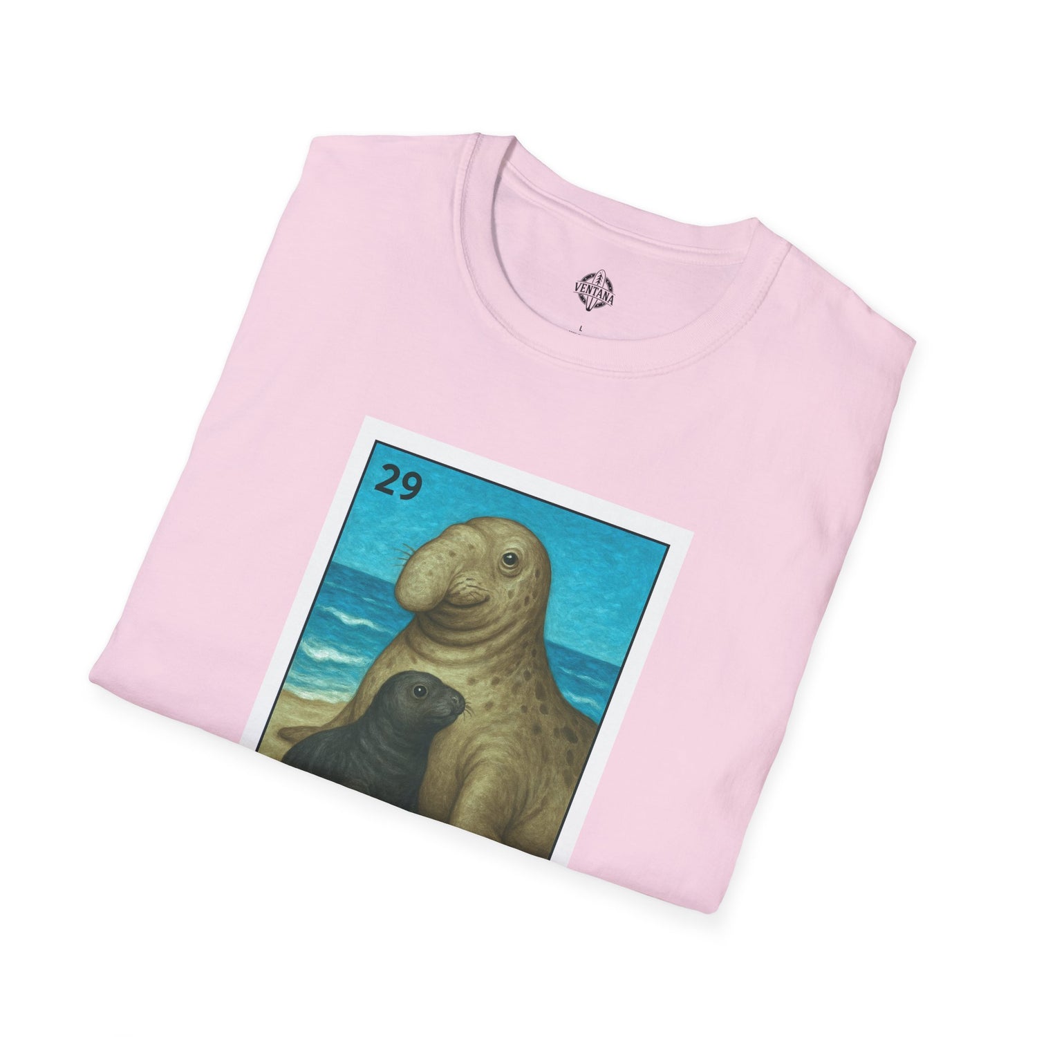 Elephant Seal Lotería Unisex - Soft Style U.S. Cotton T-Shirt (El Elefante Marino)