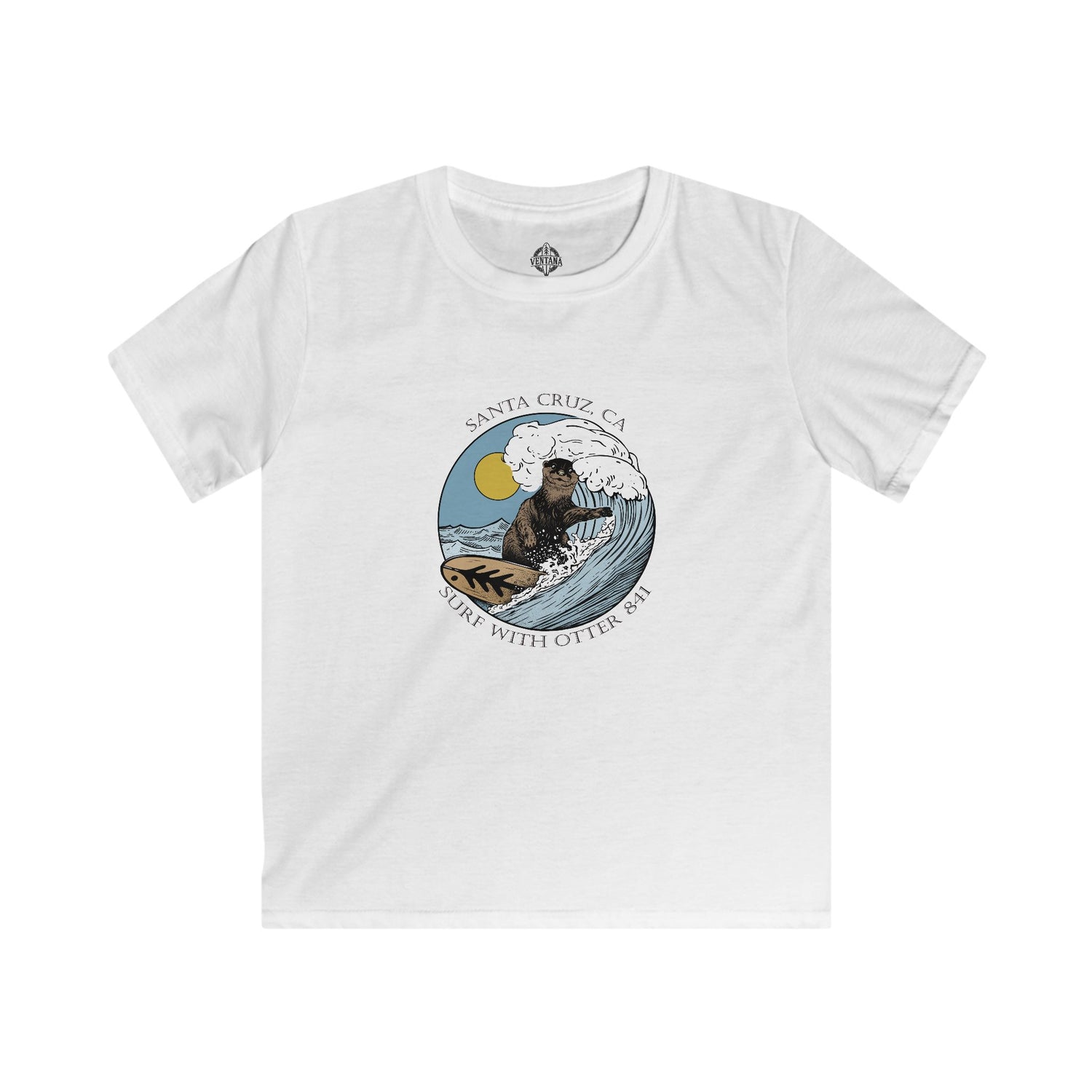 Surf with Otter 841 by Thiago Bianchini Kids - Soft Style U.S. Cotton T-Shirt