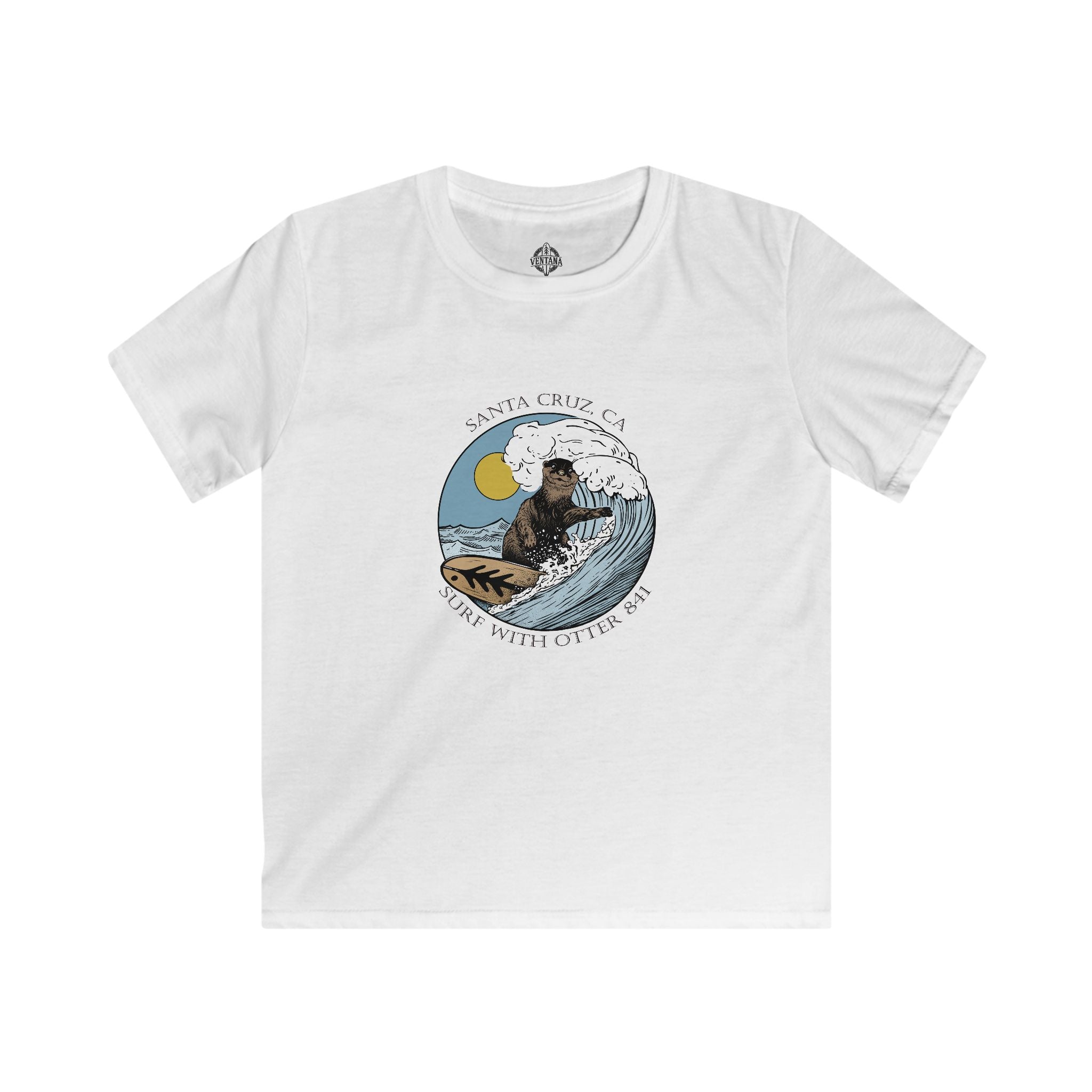 Surf with Otter 841 by Thiago Bianchini Kids - Soft Style U.S. Cotton T-Shirt