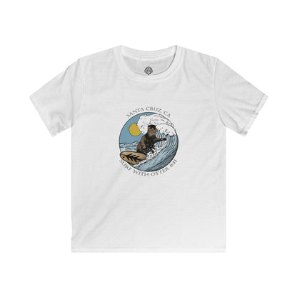 Surf with Otter 841 by Thiago Bianchini Kids - Soft Style U.S. Cotton T-Shirt