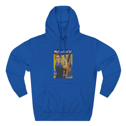 Rosie the Surfer - Pull-Over Cotton Blend Fleece Hoodie