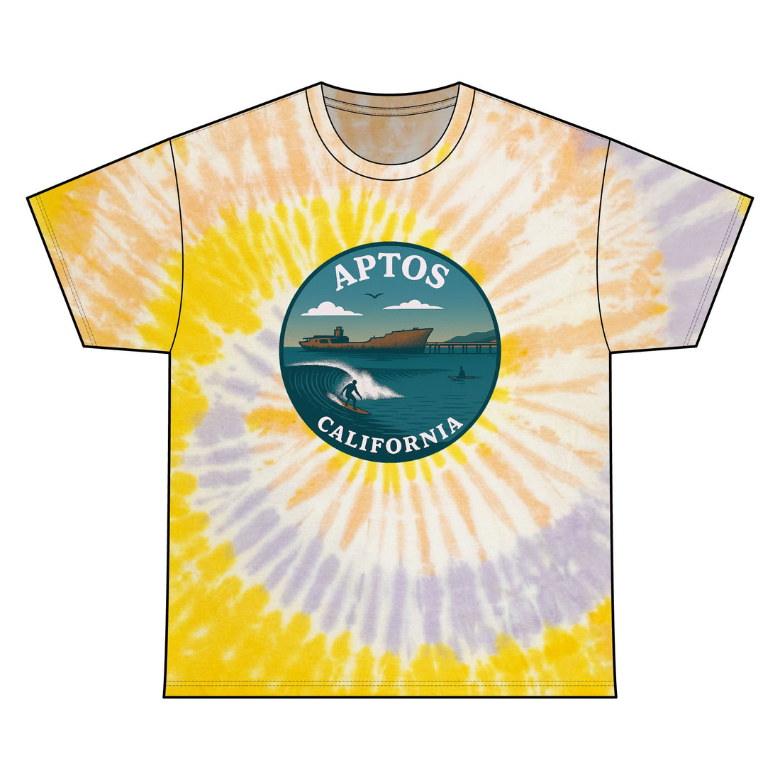 Aptos California Classic Unisex Tie Dye - 100% Cotton T-Shirt