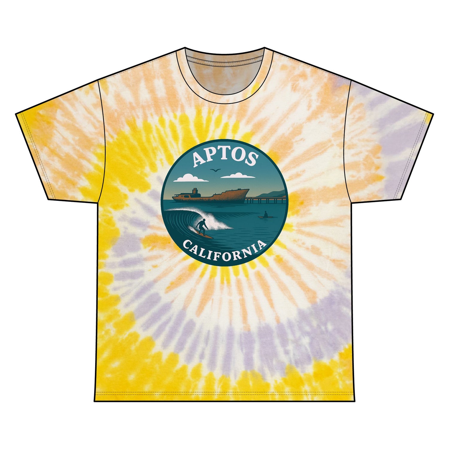 Aptos California Classic Unisex Tie Dye - 100% Cotton T-Shirt