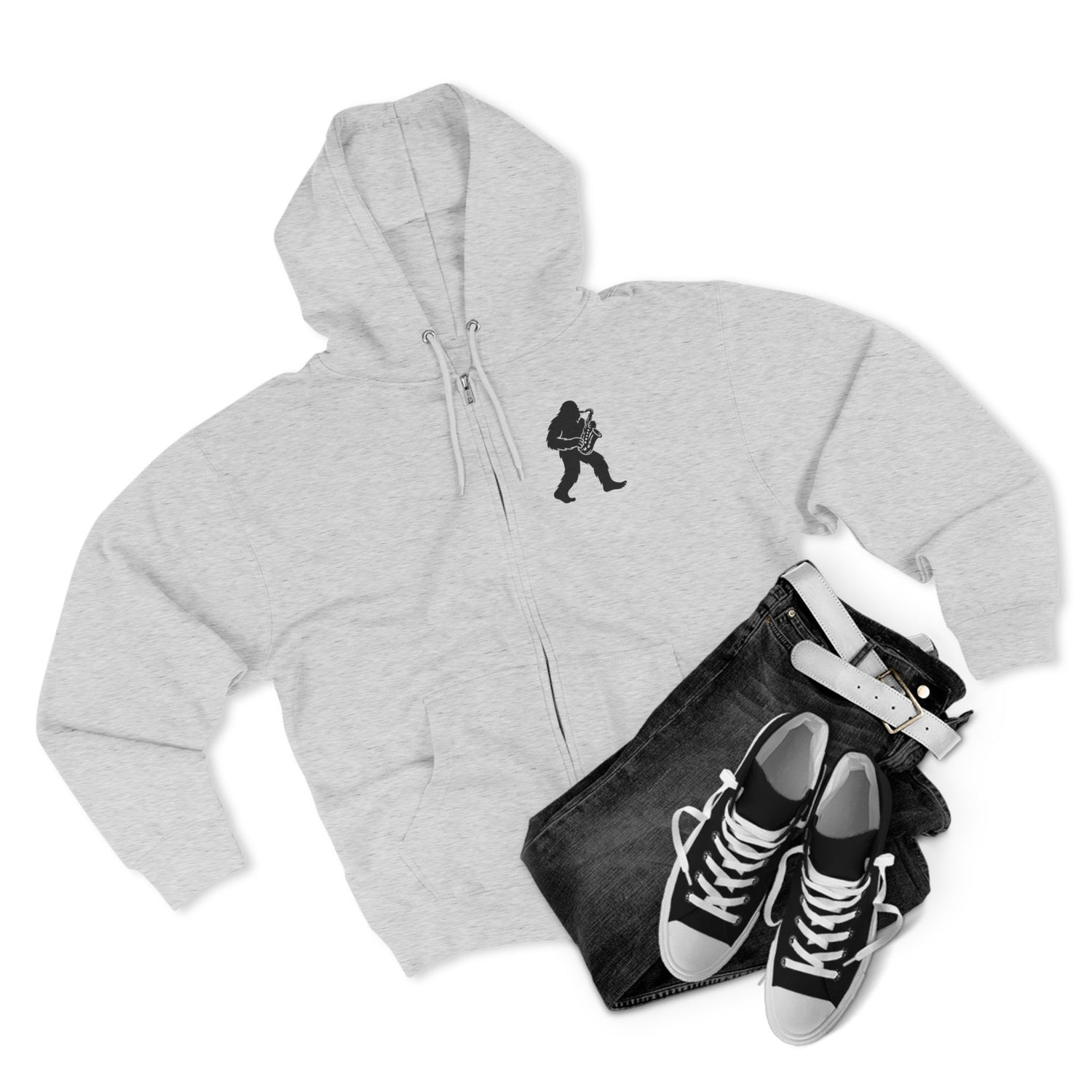 Ventana Saxsquatch Unisex - Zip Cotton Blend Fleece Hoodie