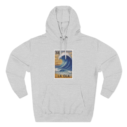 Wave Lotería Unisex - Pull-Over Cotton Blend Fleece Hoodie (La Ola)