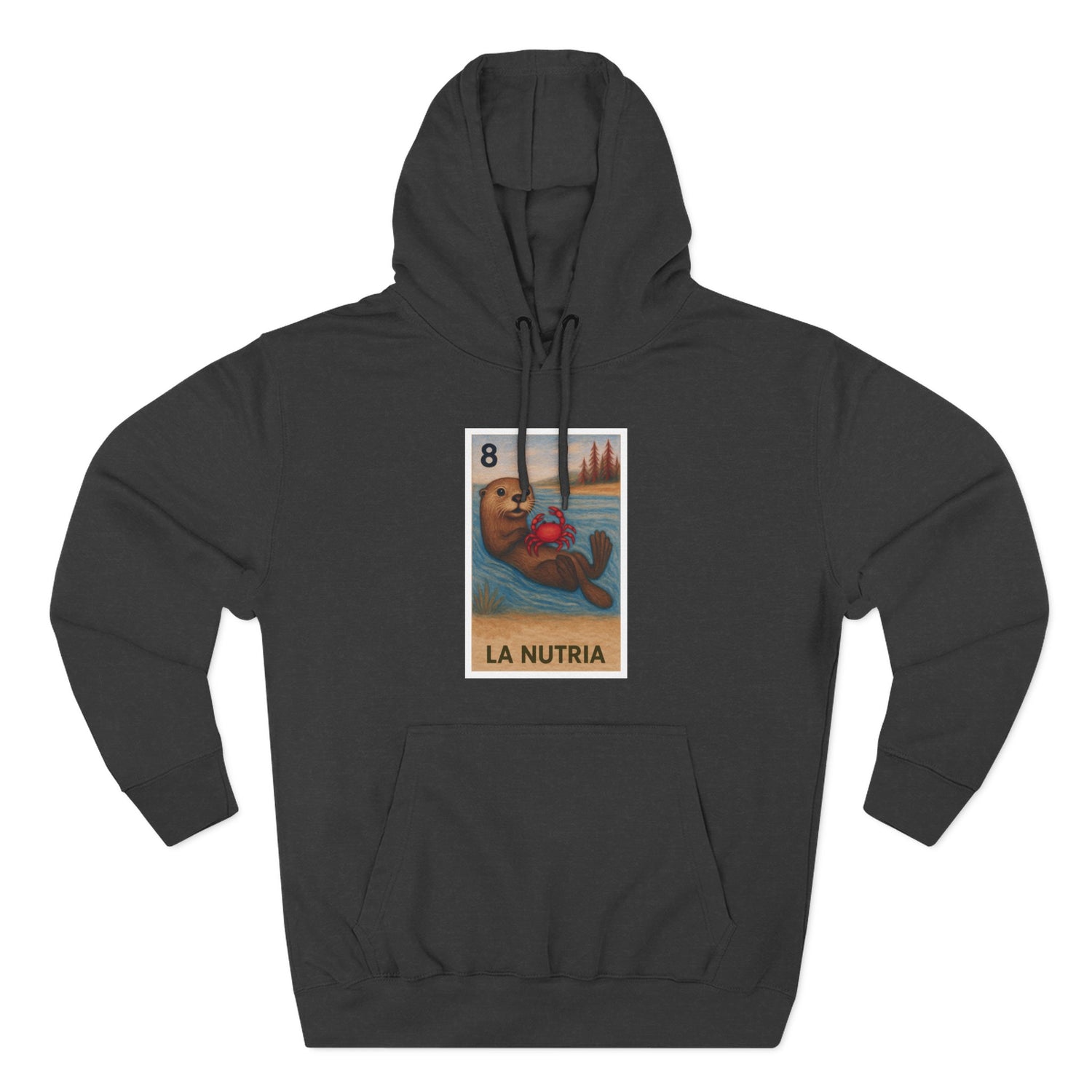 Sea Otter Lotería Unisex - Pull-Over Cotton Blend Fleece Hoodie (La Nutria)