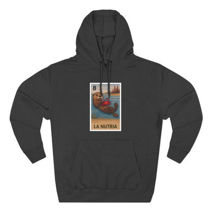Sea Otter Lotería Unisex - Pull-Over Cotton Blend Fleece Hoodie (La Nutria)
