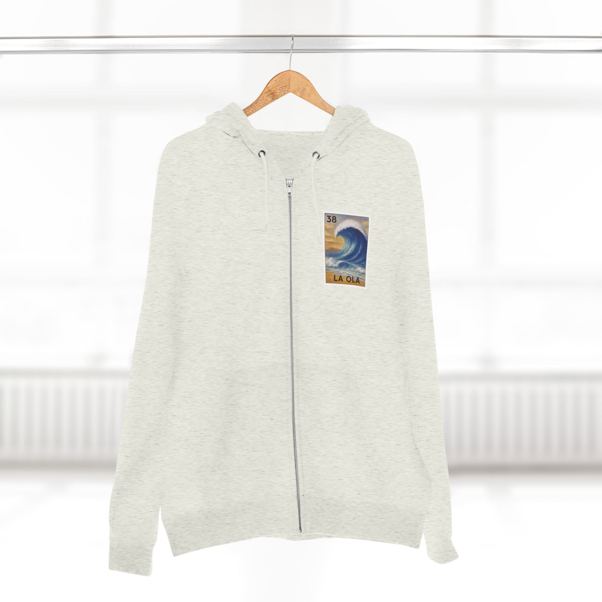 Wave Lotería Unisex - Zip Cotton Blend Fleece Hoodie (La Ola)