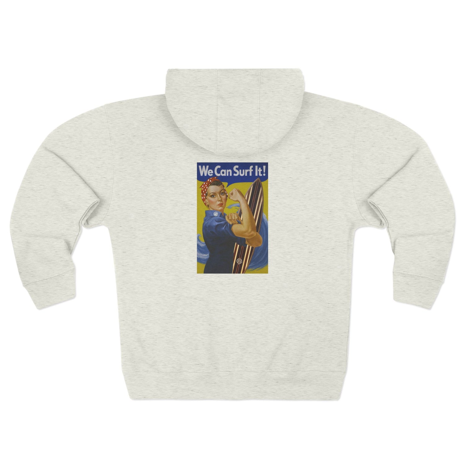 Rosie the Surfer Unisex - Zip Cotton Blend Fleece Hoodie