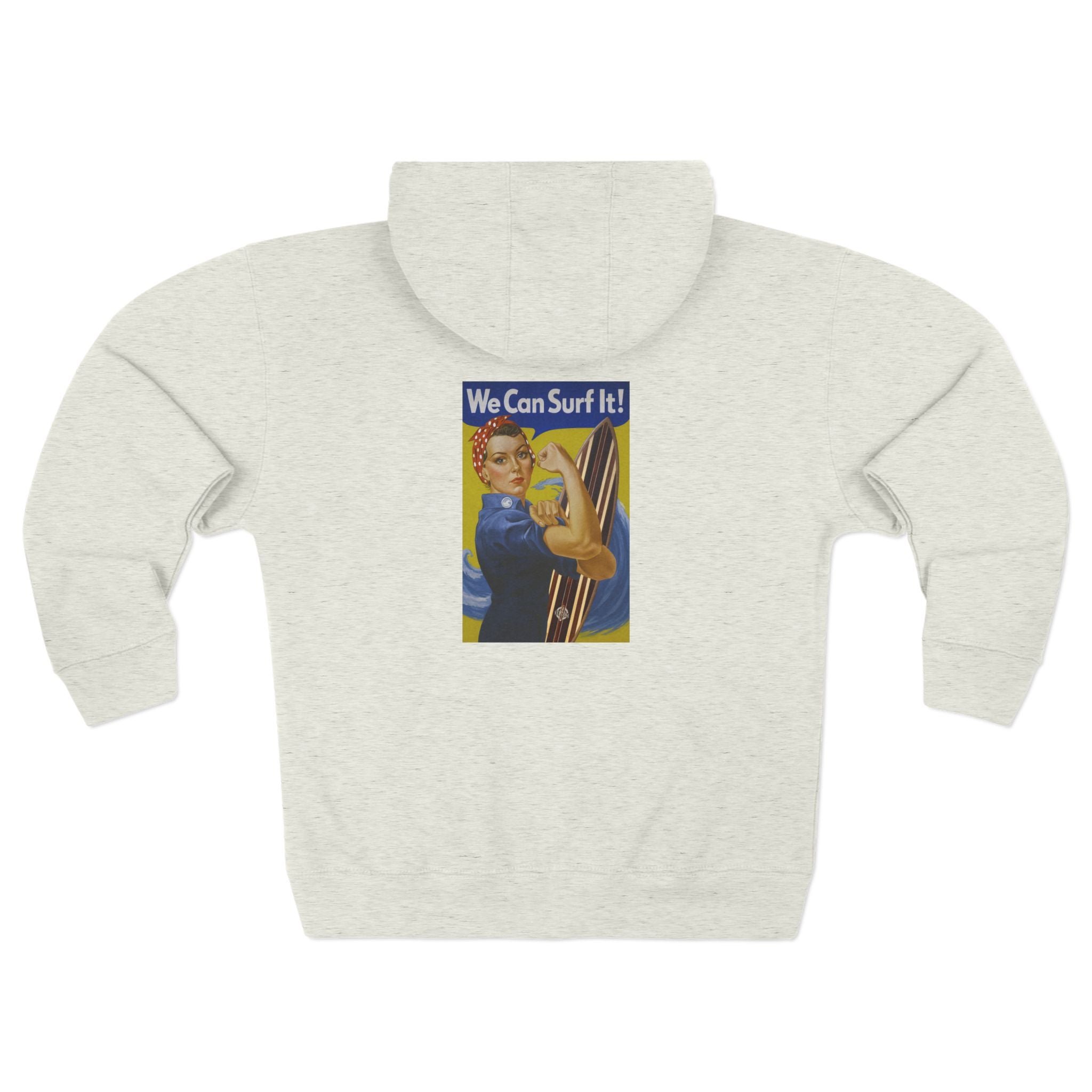 Rosie the Surfer Unisex - Zip Cotton Blend Fleece Hoodie