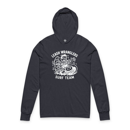 Leash Wranglers Surf Team Unisex - Cotton Long Sleeve Hooded T-Shirt